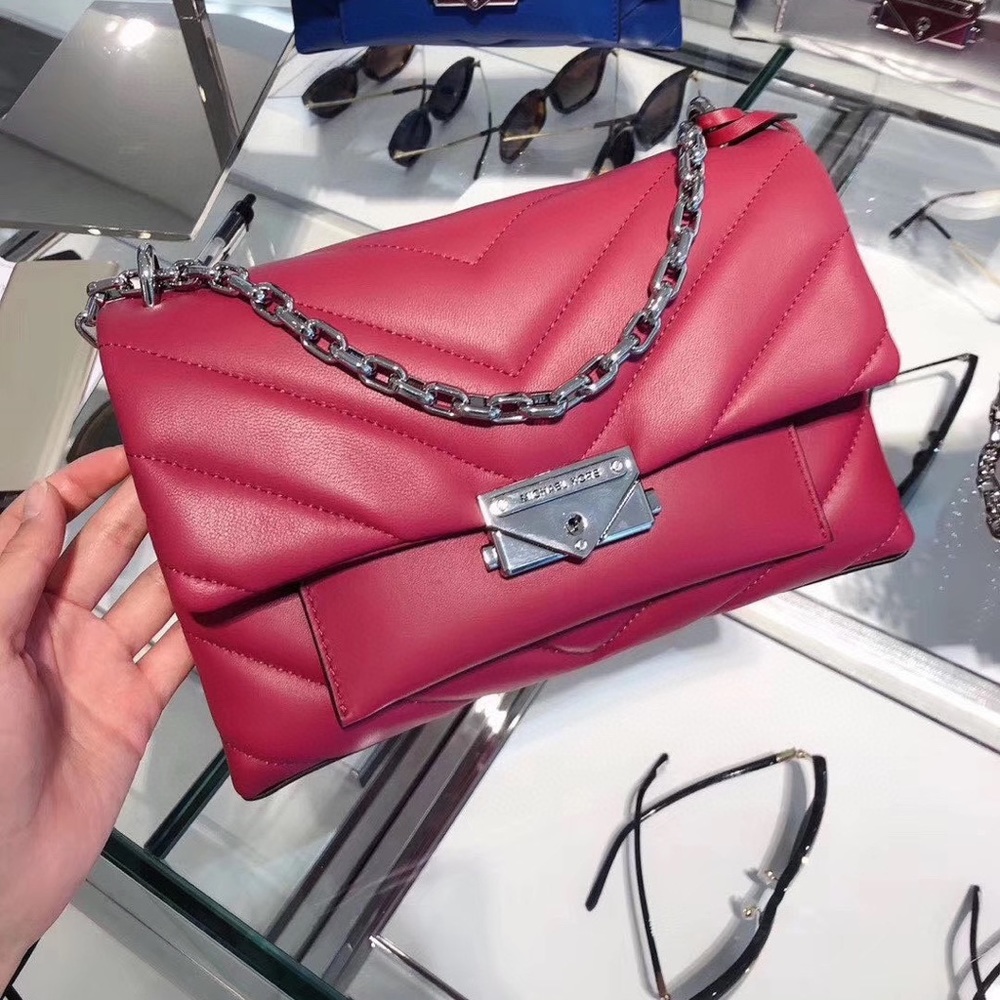 Original $378 Michael Kors Cece Medium Quilted Leather Convertible Shoulder Bag